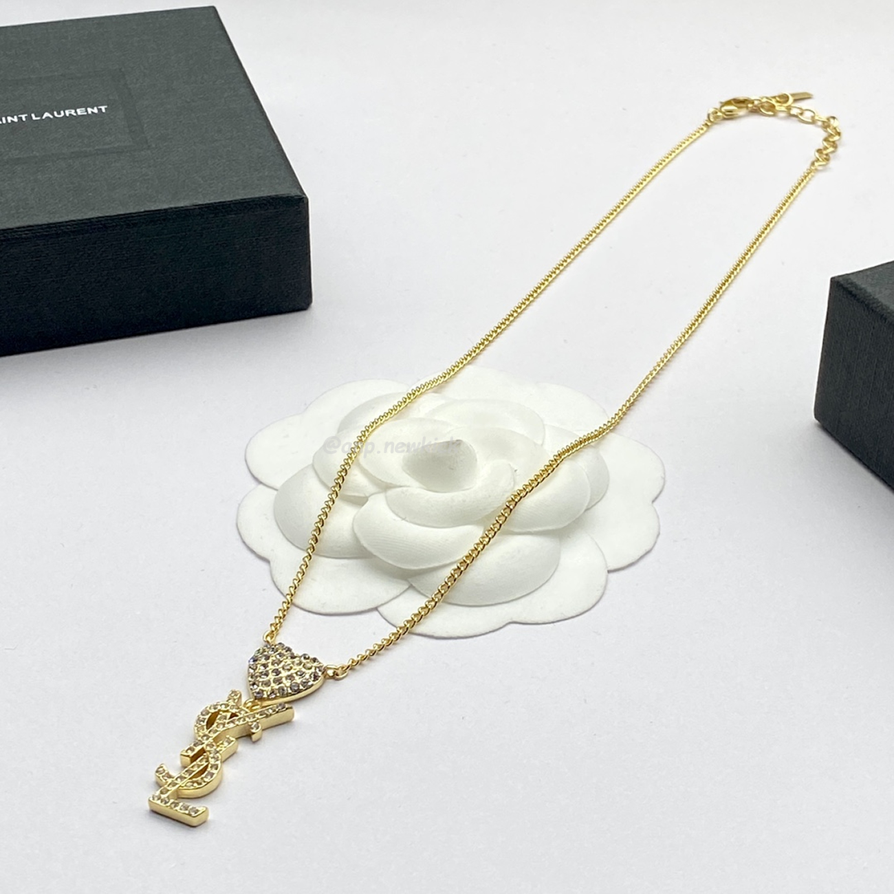 Saint Laurent Heart Charm Necklace (1) - www.newkick.vip